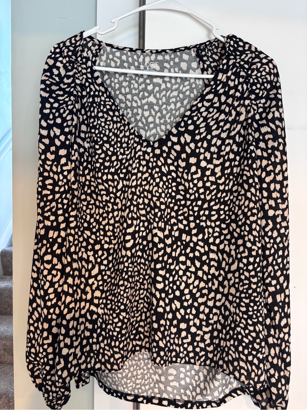 LOFT Kids Black and White Leopard-Print Leggings